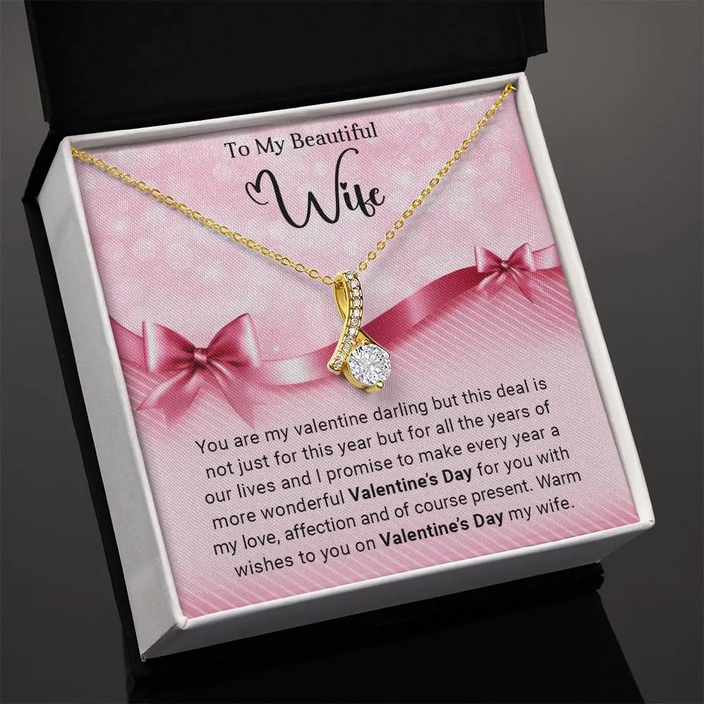 To My Beautiful  Wife - Valentine's Day Gift - Alluring Beauty Necklace