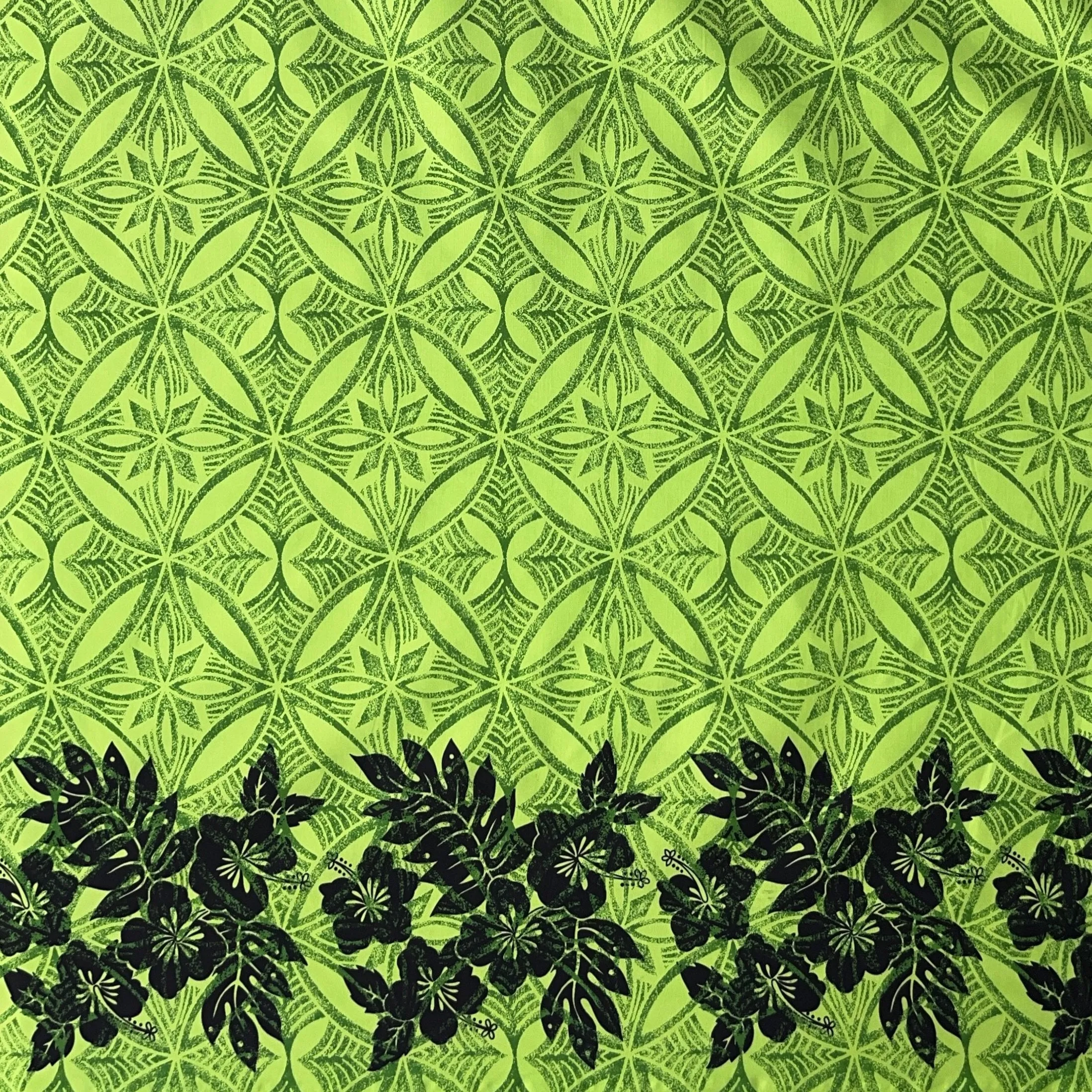 Tropical Floral Border Fabric | Polyester