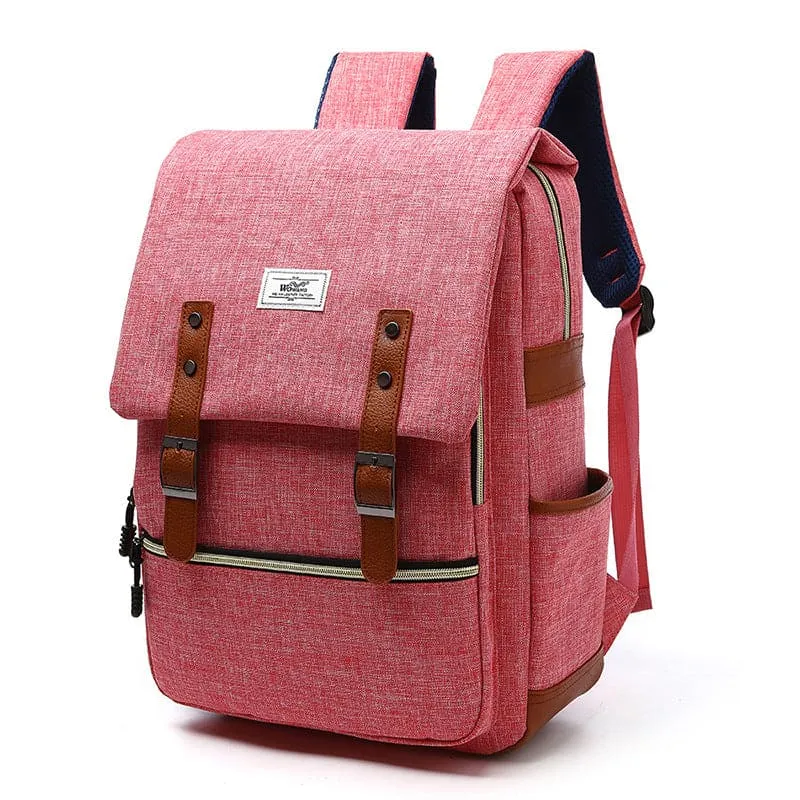 Unisex Canvas Backpack with USB Charging Port