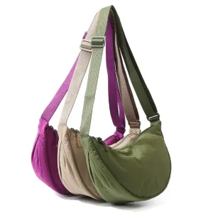 VAIGE Large Nylon Shoulder Bag - Versatile Casual Sports Hobos Crossbody Purse with Zipper Closure