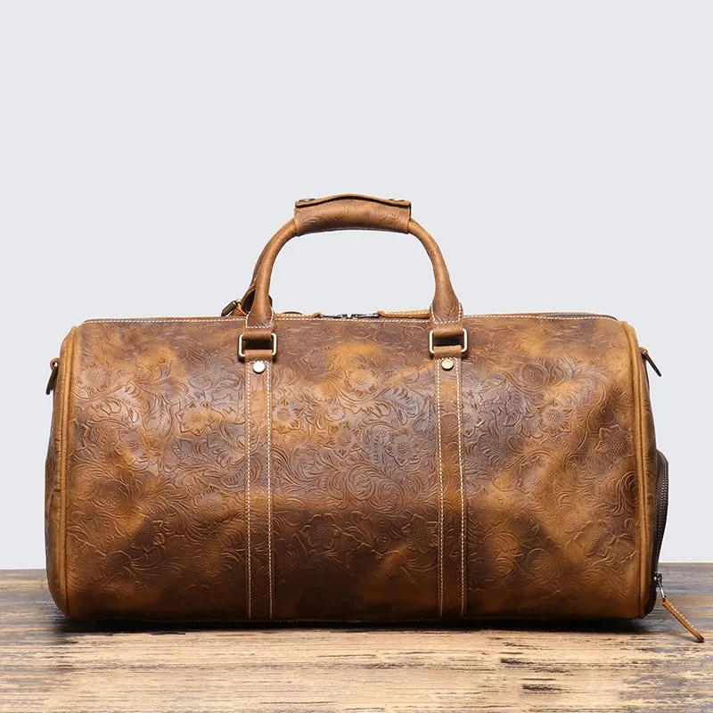 Vintage Glamour Leather Duffle Bag