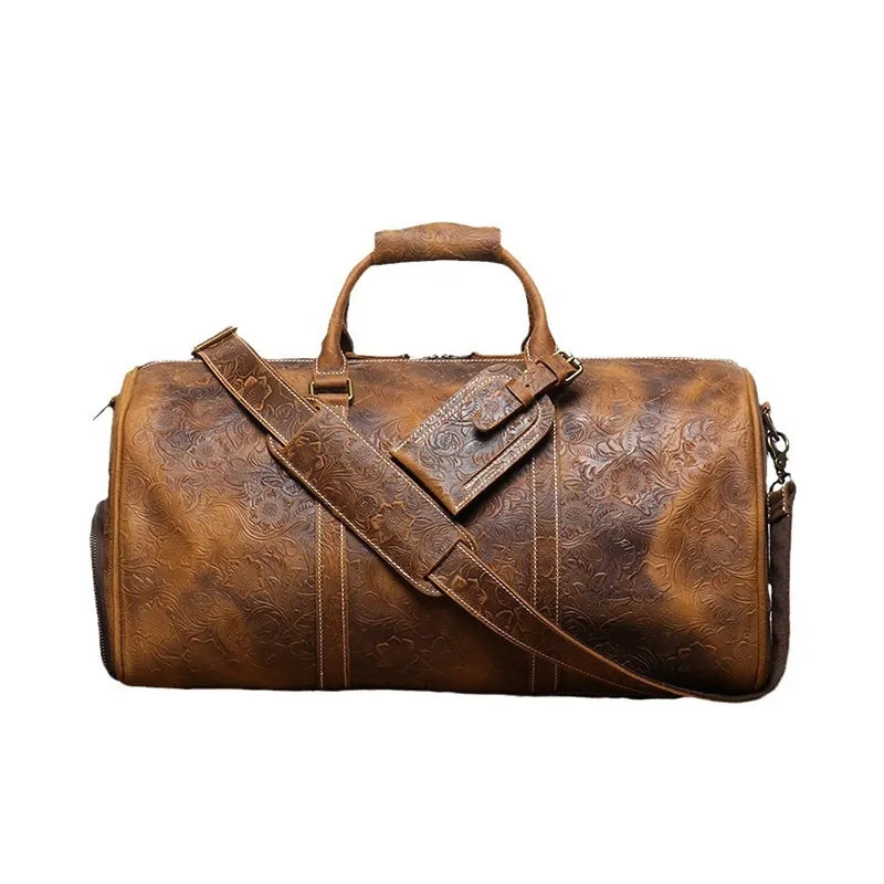 Vintage Glamour Leather Duffle Bag