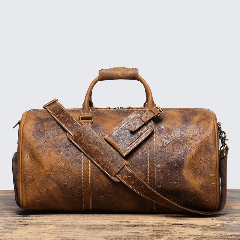 Vintage Glamour Leather Duffle Bag