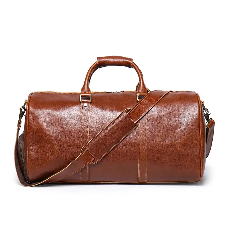 Vintage Glamour Leather Duffle Bag