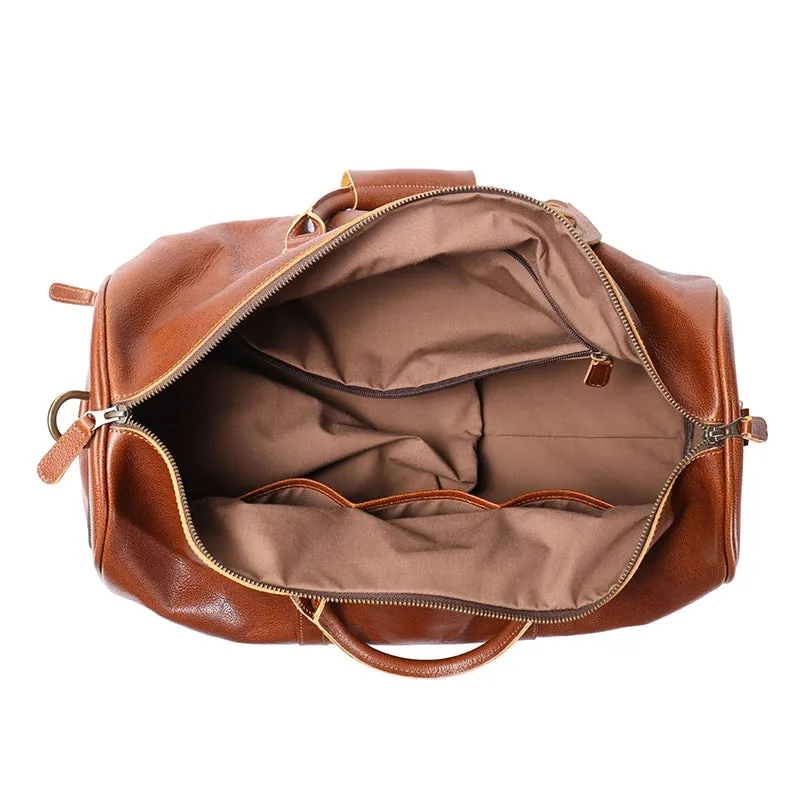 Vintage Glamour Leather Duffle Bag