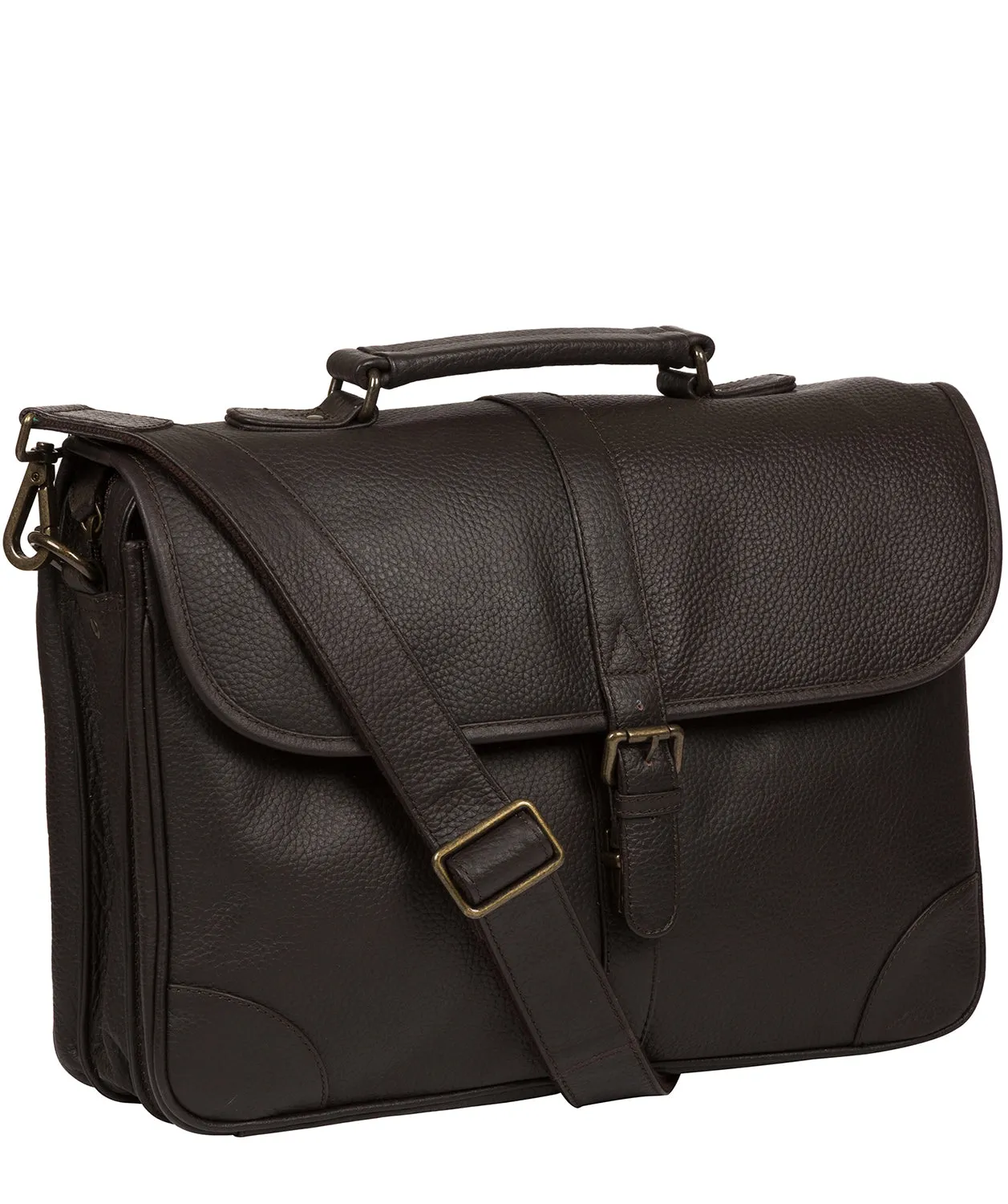 'Wallace' Brown Leather Briefcase