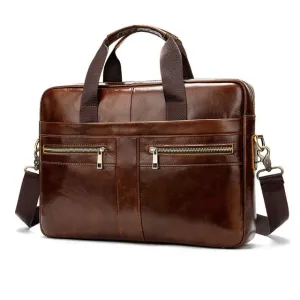 WEIXER Men's Genuine Leather Business Briefcase