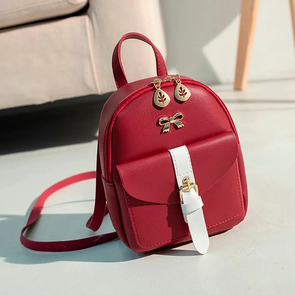 Women's Mini Backpack Purse Luxury PU Leather Small Backpack Purse Small Back Bag