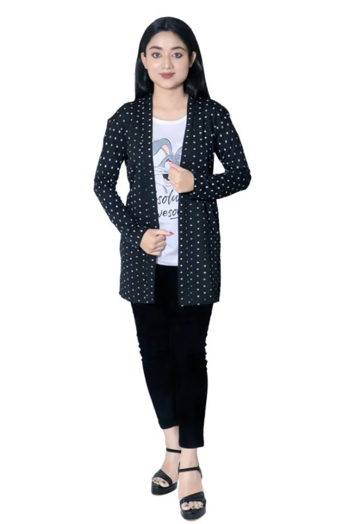 WOMENS PRINTED POLYESTER SHRUG