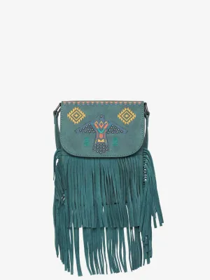 Wrangler Embroidered Thunderbird Aztec Fringe Crossbody