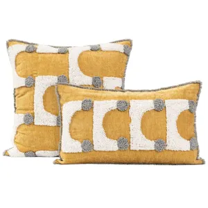 Yellow Geometric Pattern Pillow