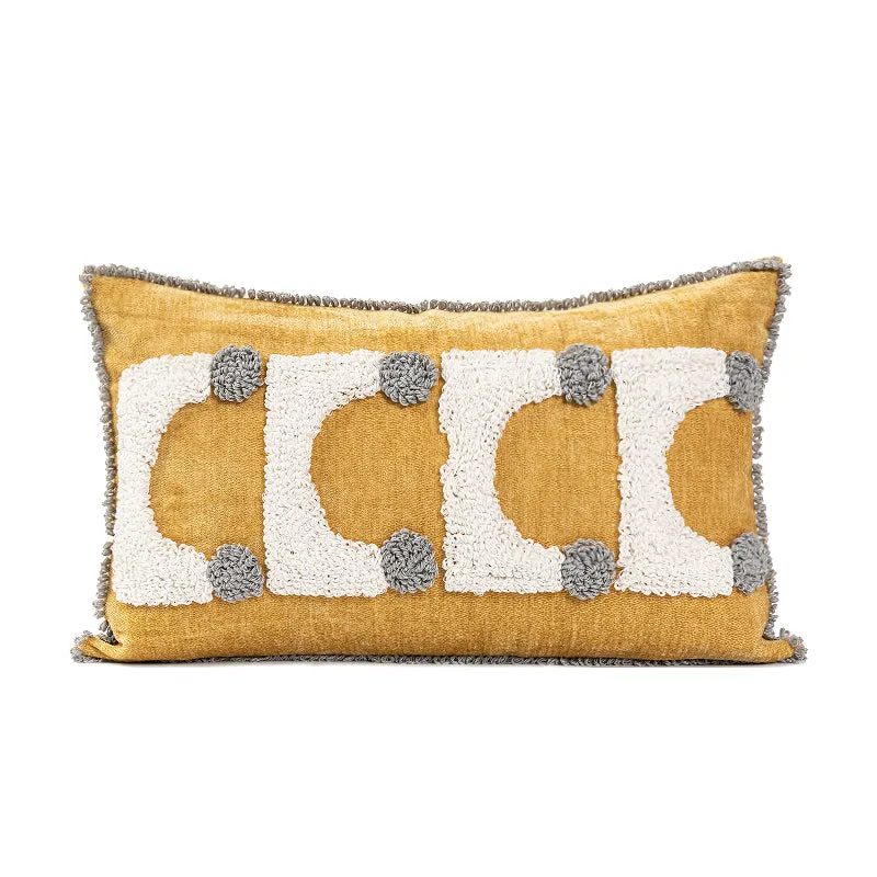 Yellow Geometric Pattern Pillow