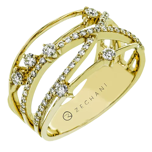 ZR1806 Right Hand Ring in 14k Gold with Diamonds